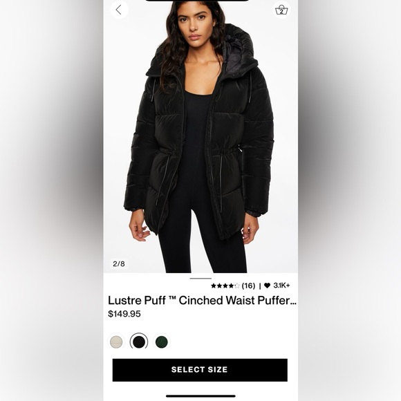 Crunshed waist puffer - crinched - Picture 2 of 3